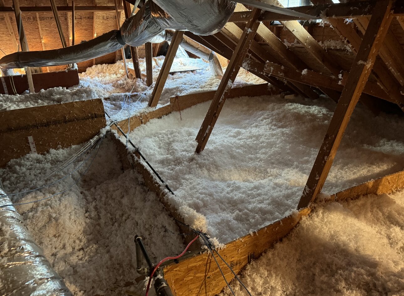 Insulation removal in attic